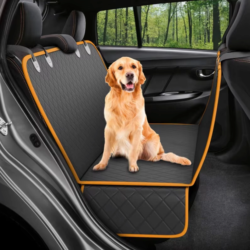 5-Layer Waterproof Dog Car Seat Cover – Hammock Mode, Side Flaps & Seatbelt Openings