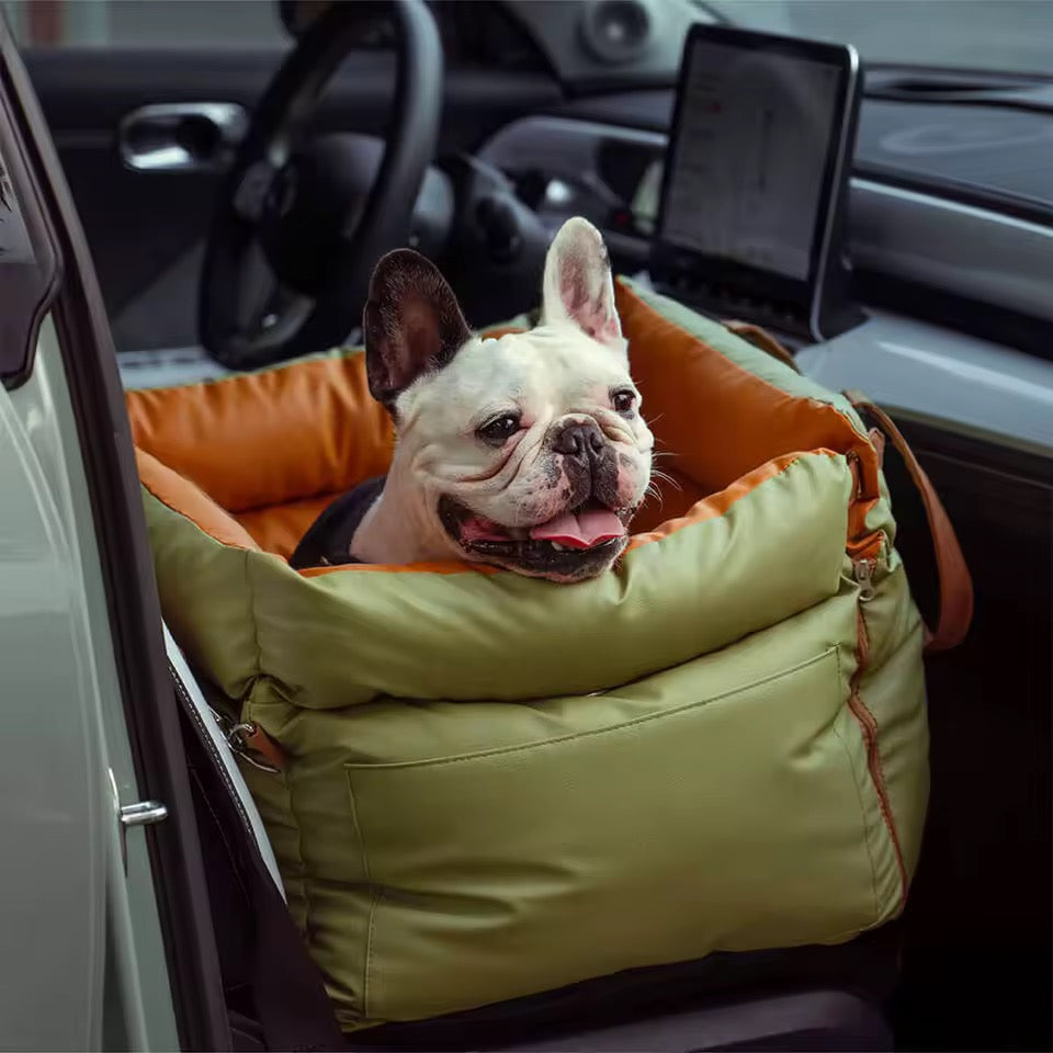 Plush Dog Car Seat with Safety Belt | Water-Repellent | 55x50x45cm | Lightweight & Portable