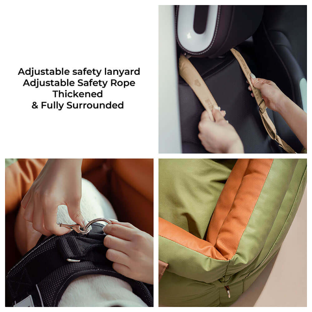 Plush Dog Car Seat with Safety Belt | Water-Repellent | 55x50x45cm | Lightweight & Portable