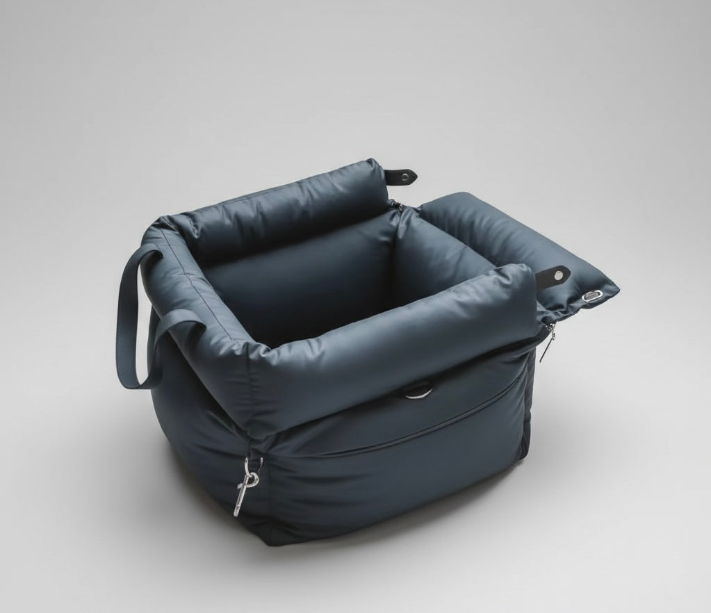 Plush Dog Car Seat with Safety Belt | Water-Repellent | 55x50x45cm | Lightweight & Portable
