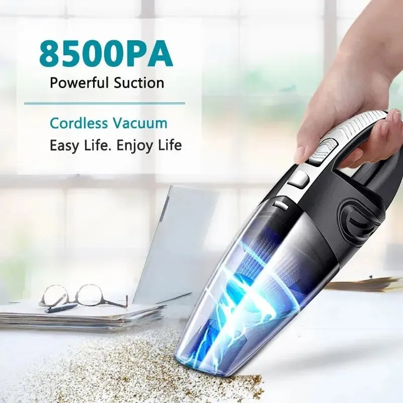 Handheld Vacuum Cleaner – 9000Pa Cyclone Suction, Cordless & Lightweight for Home, Car & Pet Hair Cleanup