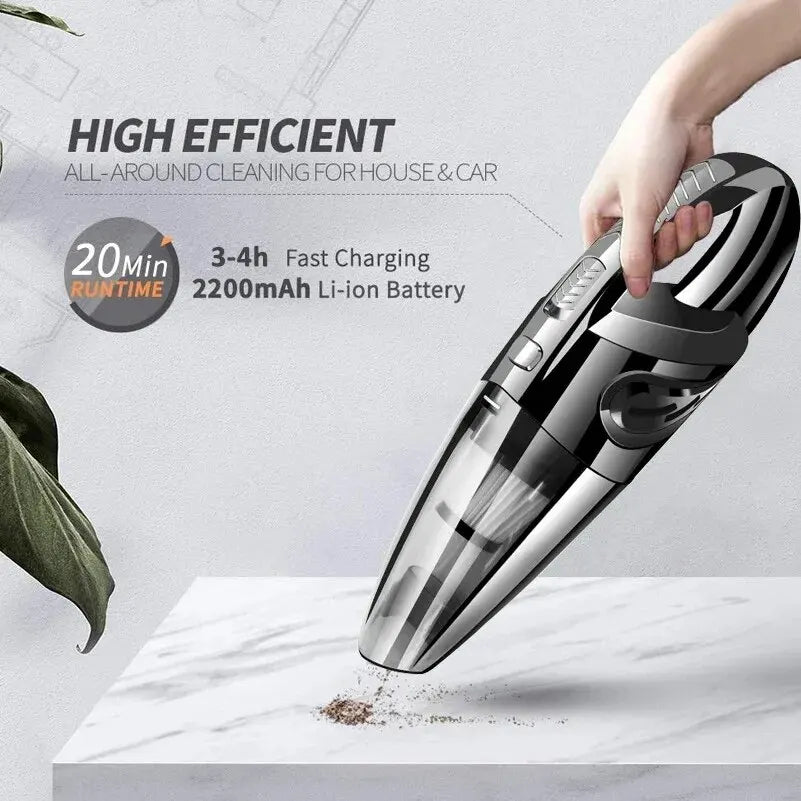 Handheld Vacuum Cleaner – 9000Pa Cyclone Suction, Cordless & Lightweight for Home, Car & Pet Hair Cleanup