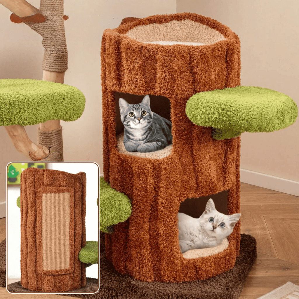 Purr-Perch | Cat Tree for Large Cats with Spacious Condo Nests | Multi-Level Cat Tower for Active Play and Relaxation