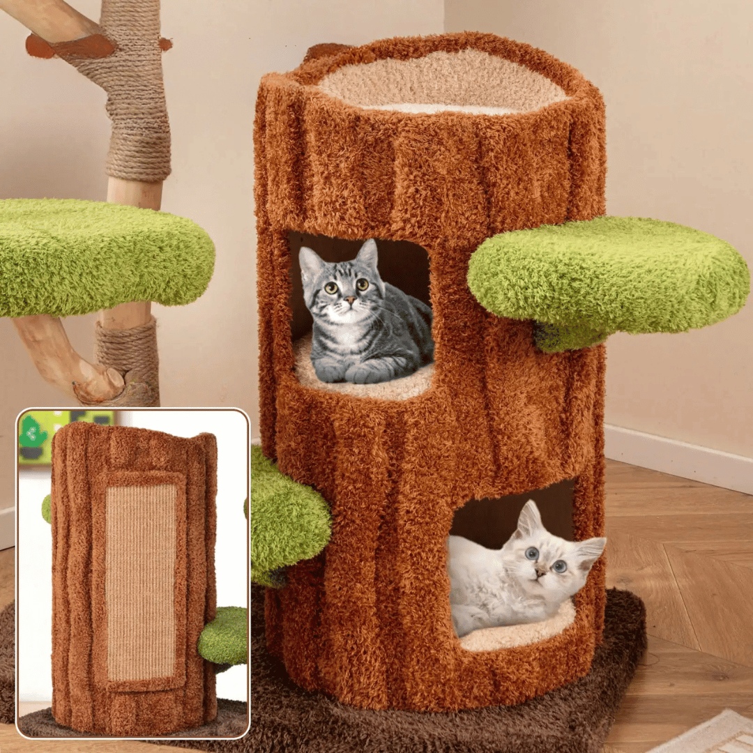 Purr-Perch | Cat Tree for Large Cats with Spacious Condo Nests | Multi-Level Cat Tower for Active Play and Relaxation