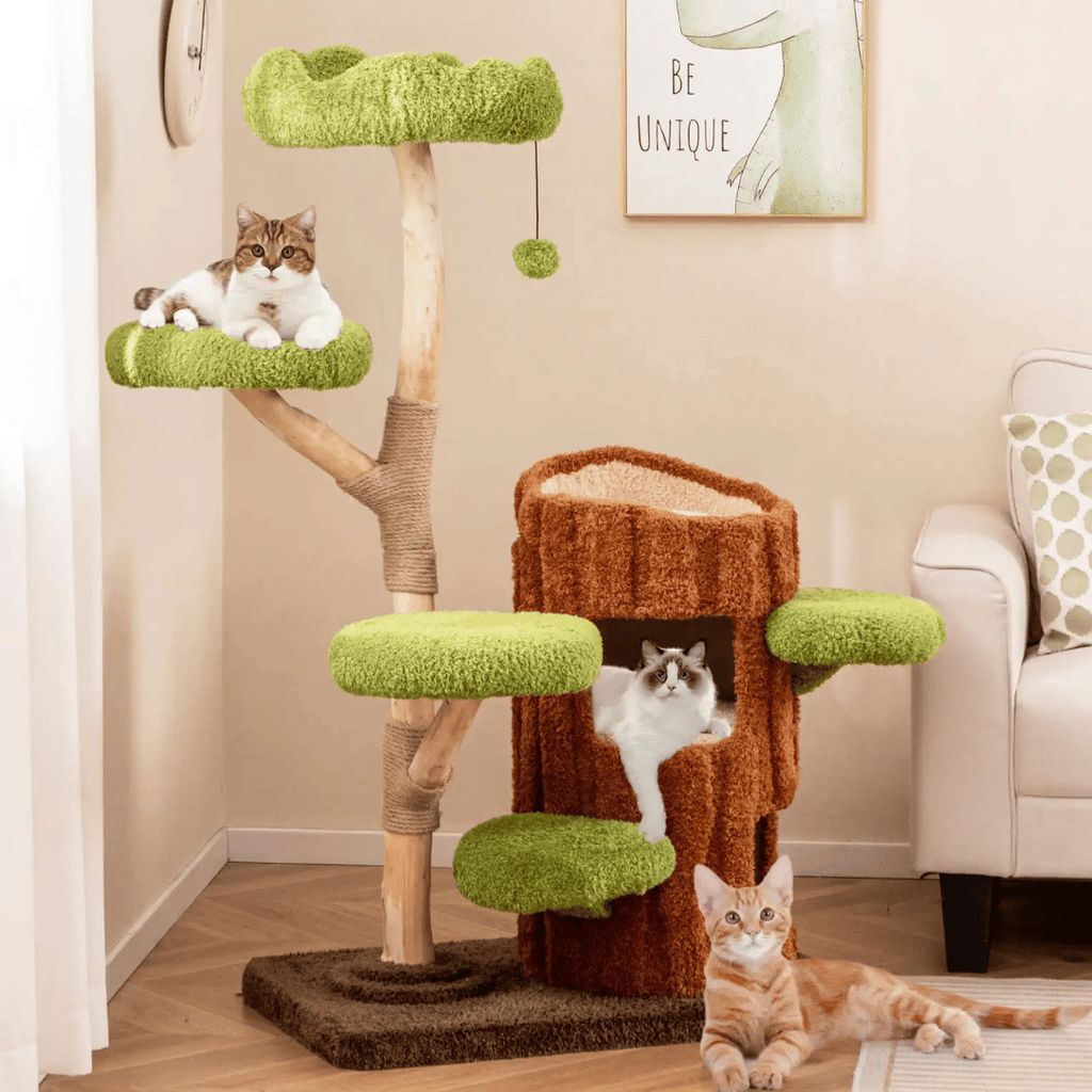 Purr-Perch | Cat Tree for Large Cats with Spacious Condo Nests | Multi-Level Cat Tower for Active Play and Relaxation