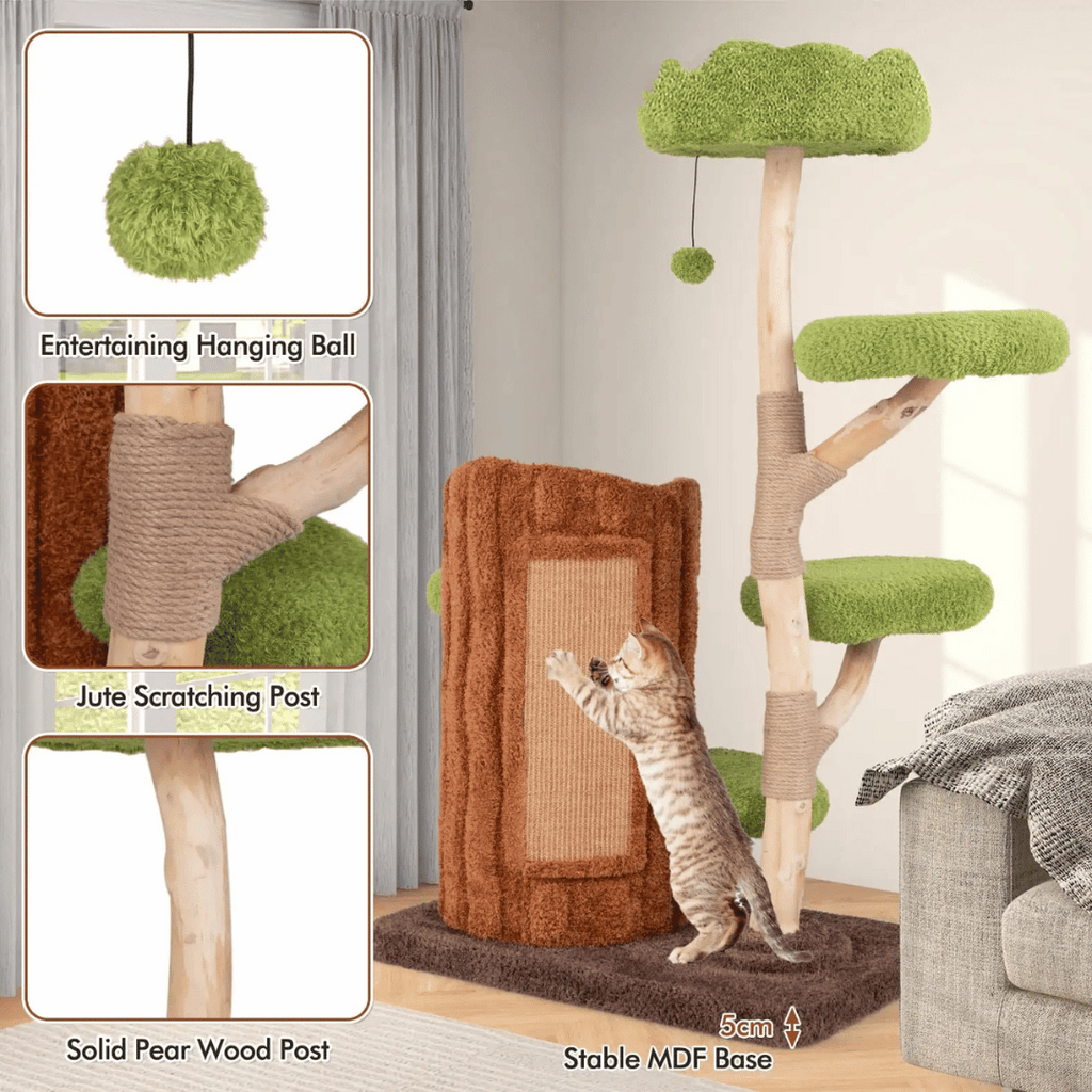Purr-Perch | Cat Tree for Large Cats with Spacious Condo Nests | Multi-Level Cat Tower for Active Play and Relaxation