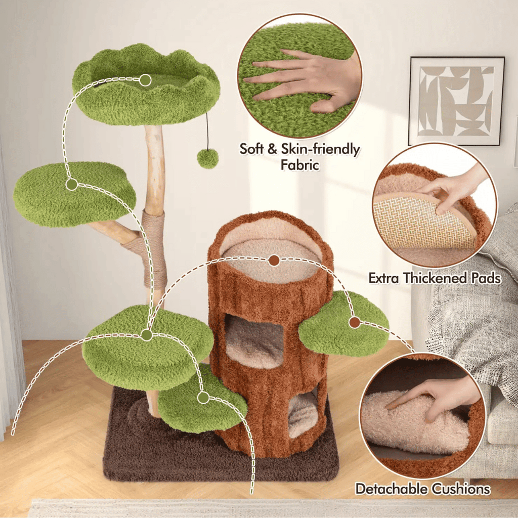 Purr-Perch | Cat Tree for Large Cats with Spacious Condo Nests | Multi-Level Cat Tower for Active Play and Relaxation