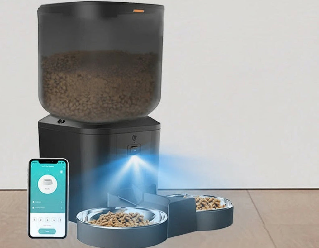 Smart Automatic Pet Feeder with Camera & Two-Way Audio | 8L | 6 Meals | Stainless Steel Bowl