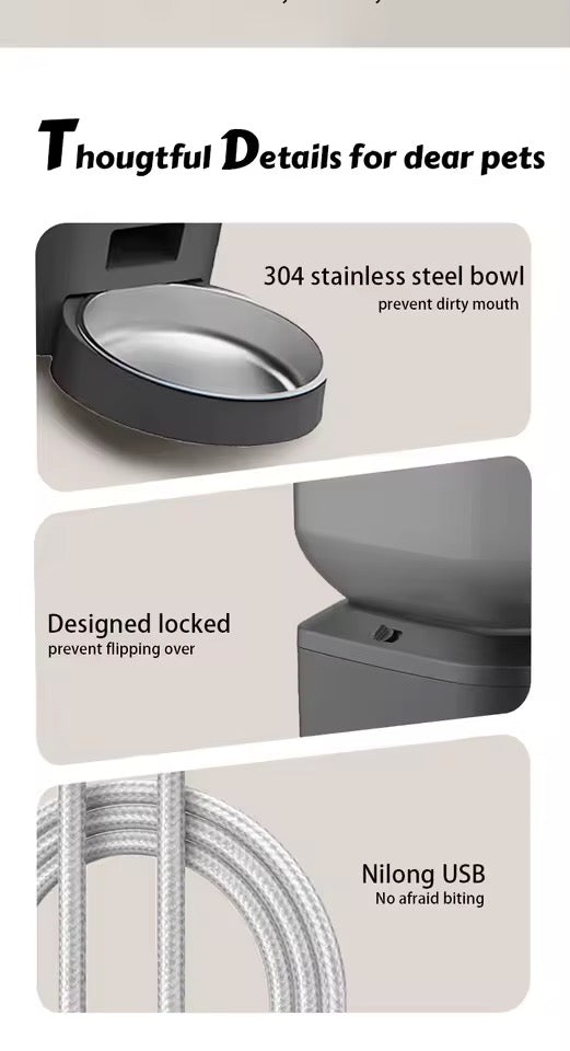 Smart Automatic Pet Feeder with Camera & Two-Way Audio | 8L | 6 Meals | Stainless Steel Bowl