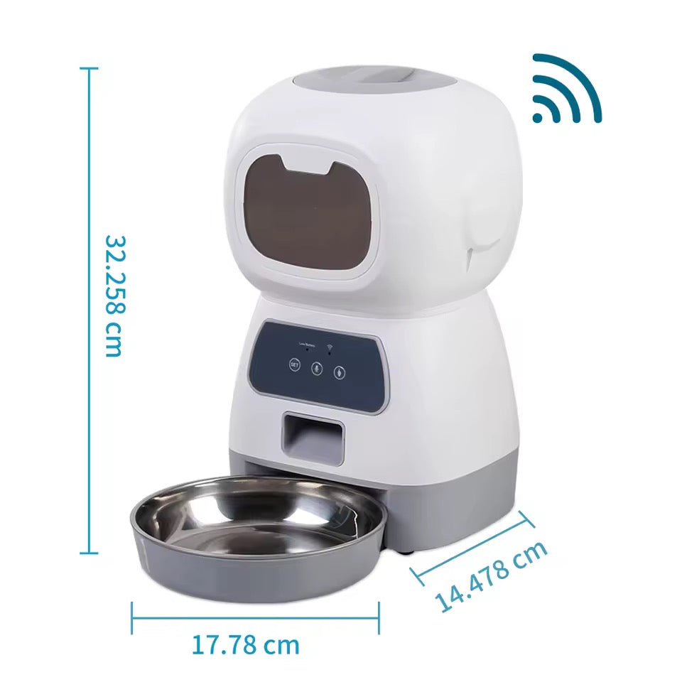 Smart Automatic Pet Feeder with Voice Recording | Programmable Meal Schedule | Dogs & Cats
