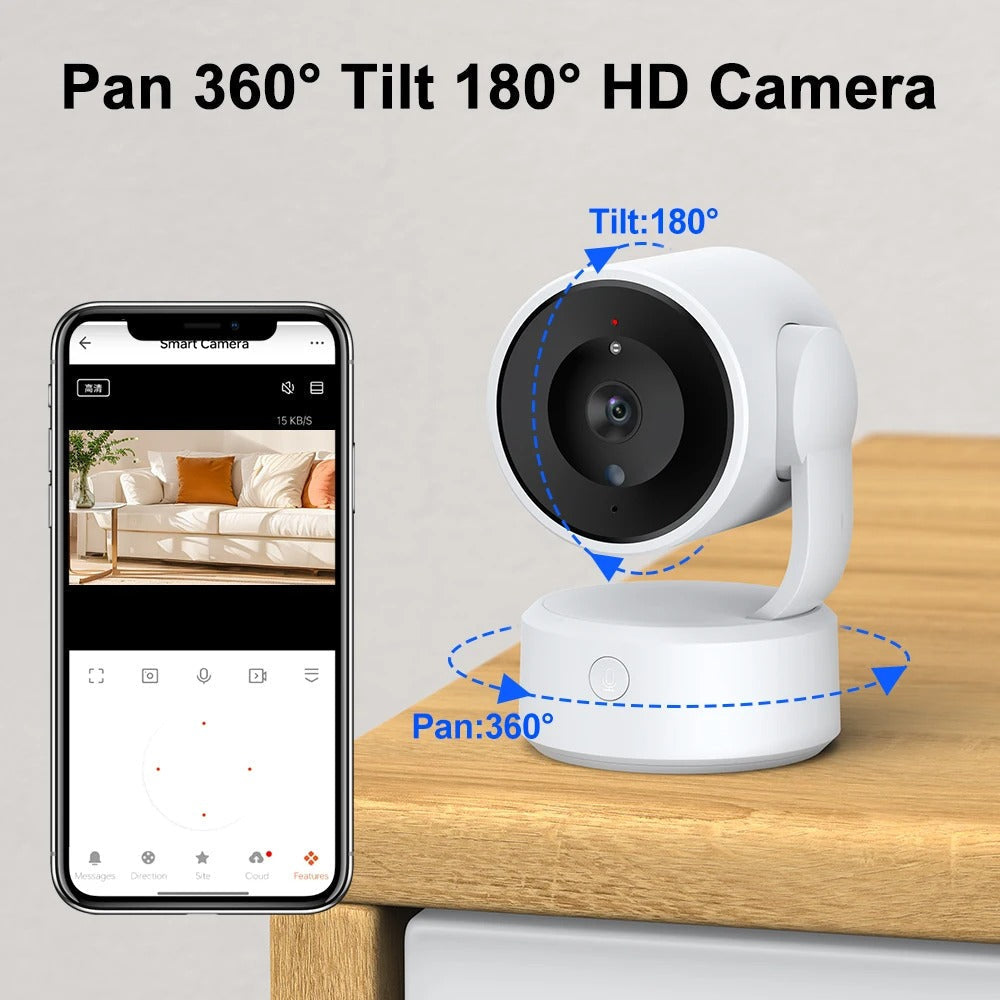 5MP Pet Camera – 360° Pan, Two-Way Audio & Motion Tracking