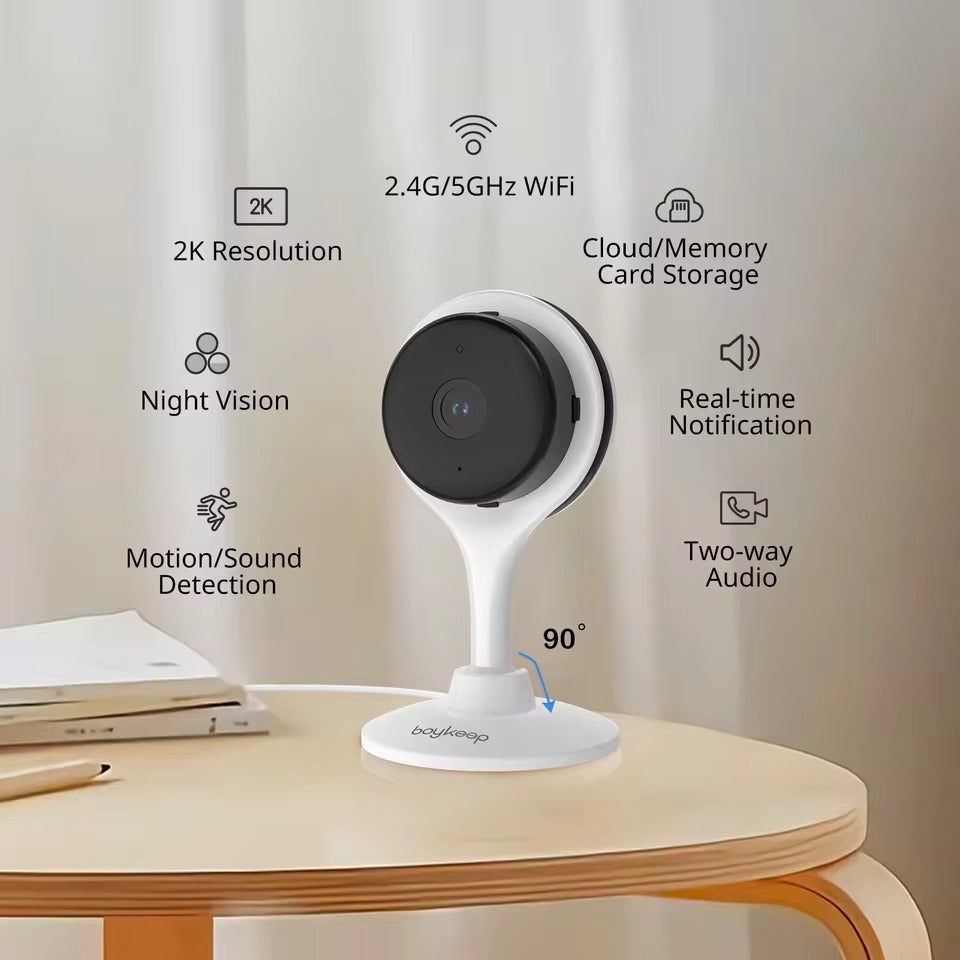 Smart Indoor Pet Camera | 2K Resolution with Night Vision & Two-Way Audio | Ideal Dog & Cat Monitor