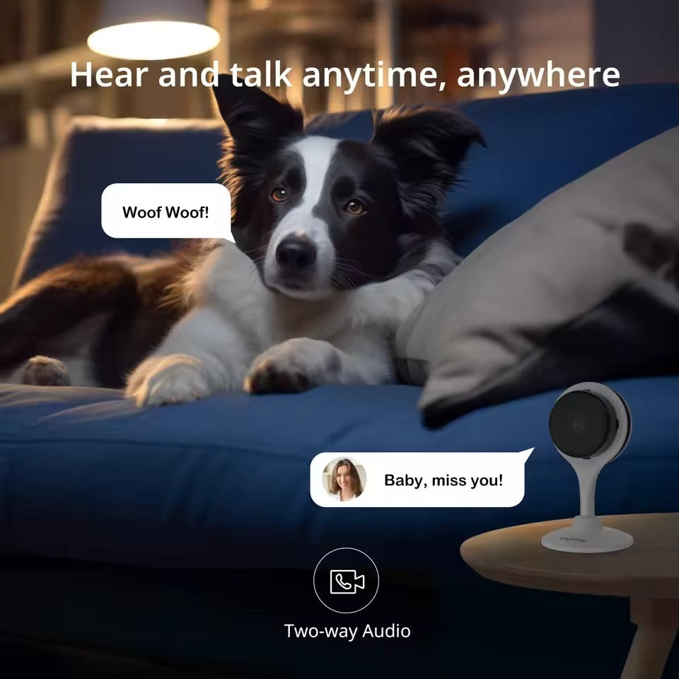 Smart Indoor Pet Camera | 2K Resolution with Night Vision & Two-Way Audio | Ideal Dog & Cat Monitor