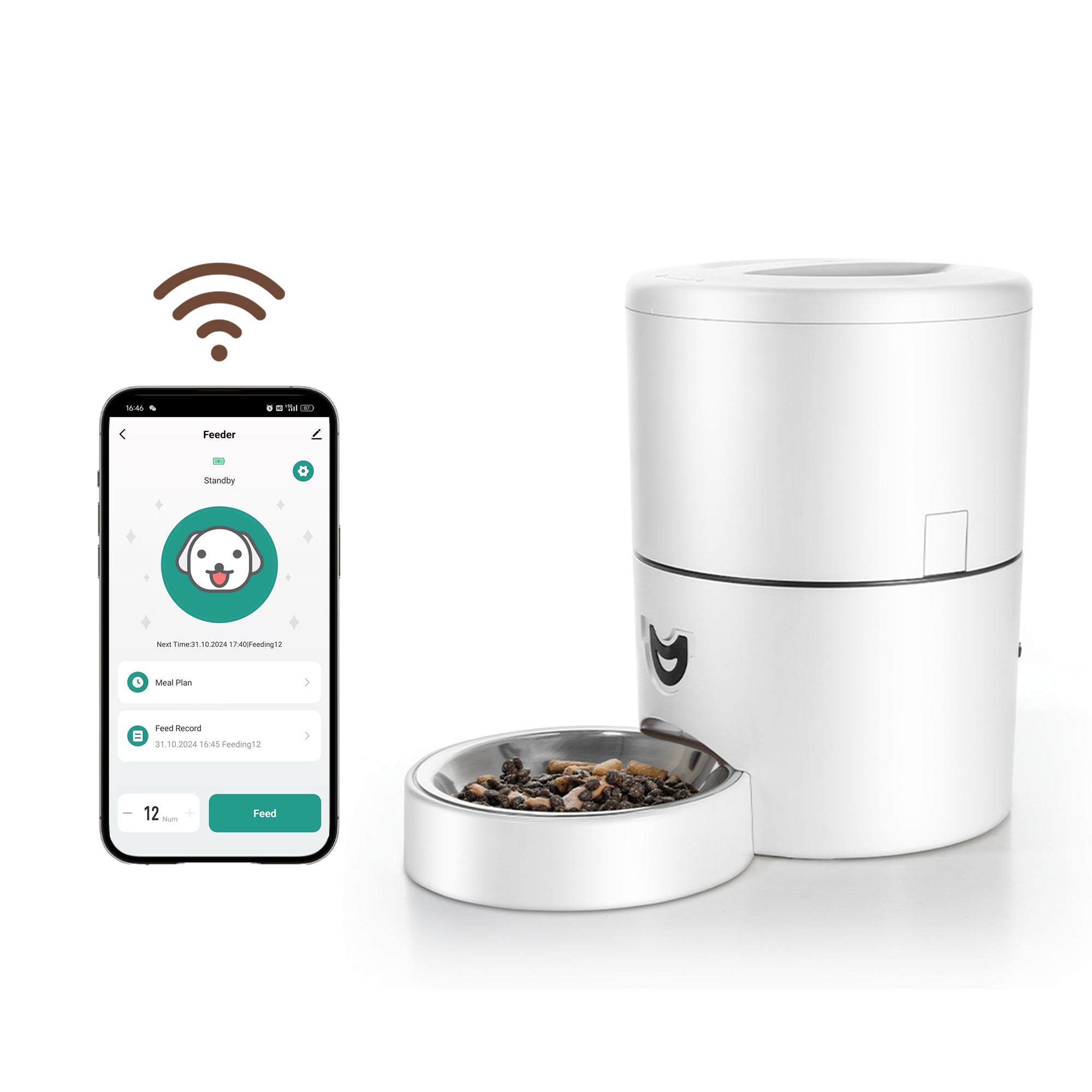 4L Automatic Pet Feeder – App-Controlled with Scheduling & Battery Backup