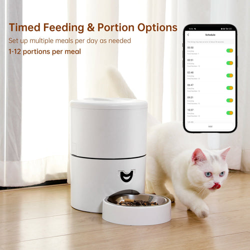 4L Automatic Pet Feeder – App-Controlled with Scheduling & Battery Backup