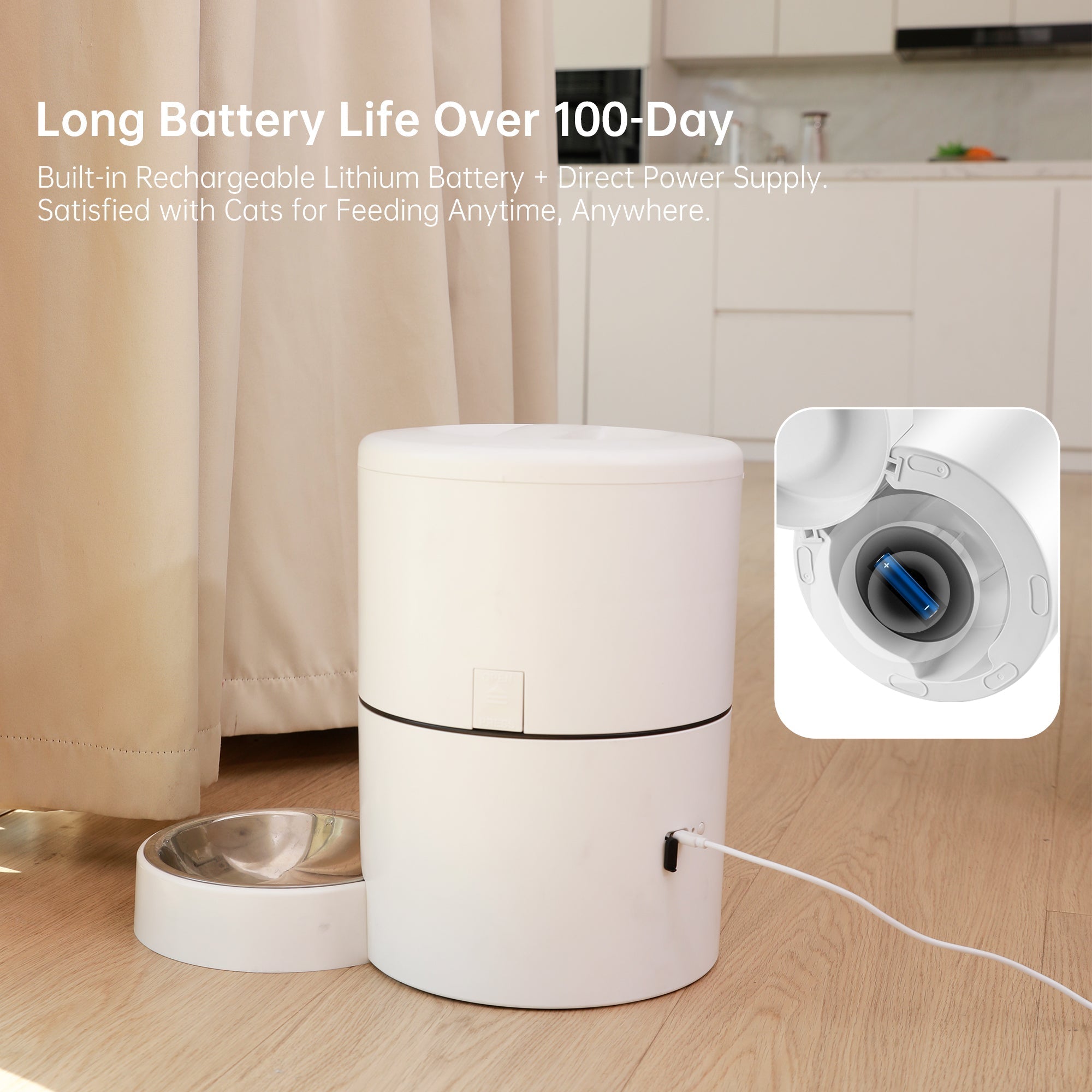 4L Automatic Pet Feeder – App-Controlled with Scheduling & Battery Backup
