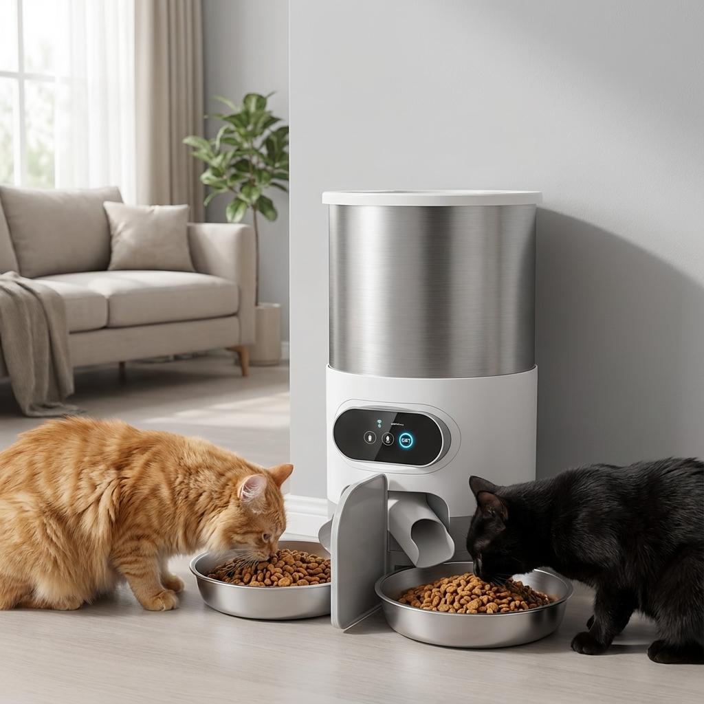 4.5L Automatic Pet Feeder – App Control, Voice Recording & Dual Bowl Option