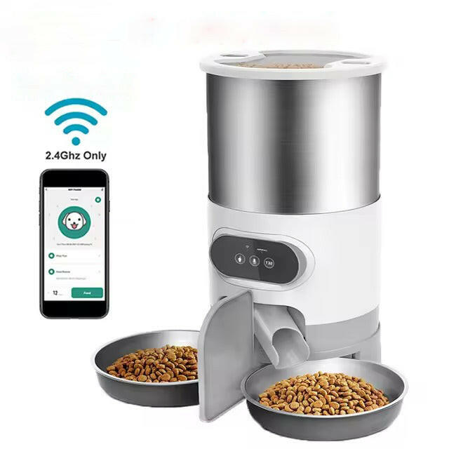 4.5L Automatic Pet Feeder – App Control, Voice Recording & Dual Bowl Option