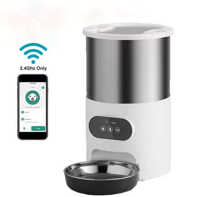 4.5L Automatic Pet Feeder – App Control, Voice Recording & Dual Bowl Option
