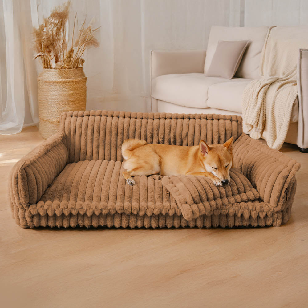 Orthopedic Dog Bed with Elevated Headrest & Joint Support