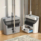 Broom & Dustpan Set with Built-In Hair Comb – Ergonomic & Space-Saving