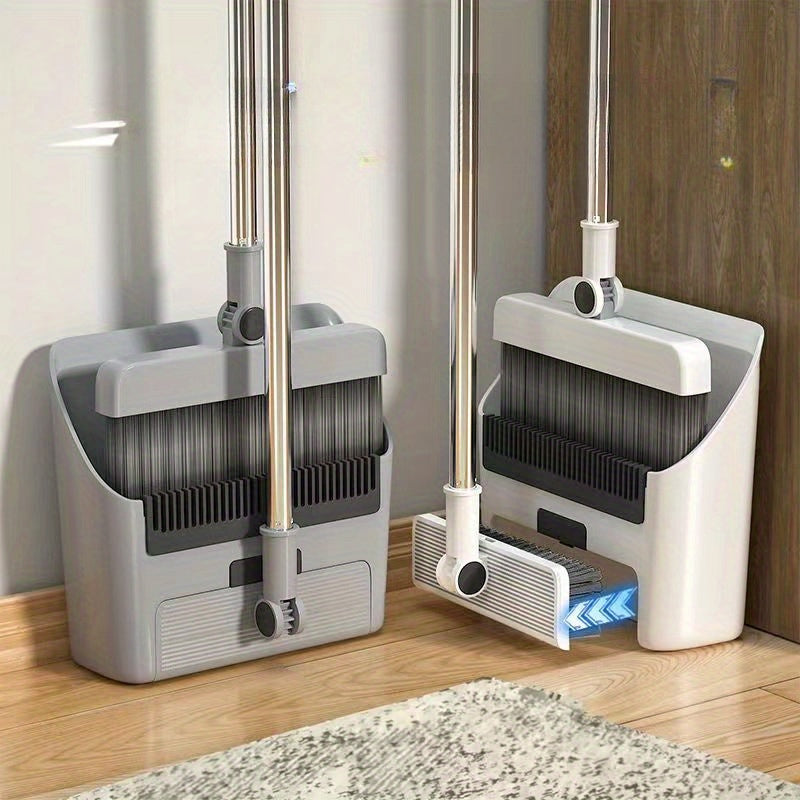 Broom & Dustpan Set with Built-In Hair Comb – Ergonomic & Space-Saving