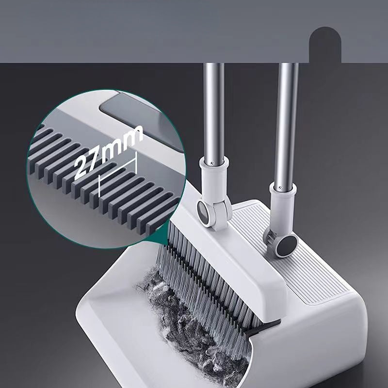 Broom & Dustpan Set with Built-In Hair Comb – Ergonomic & Space-Saving