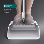 Broom & Dustpan Set with Built-In Hair Comb – Ergonomic & Space-Saving