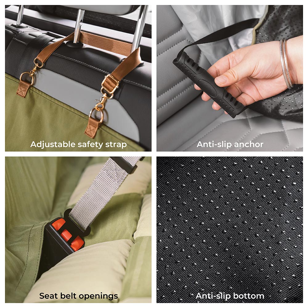 Large Dog Car Seat Bed – Waterproof & Bolstered with Anti-Slip Base
