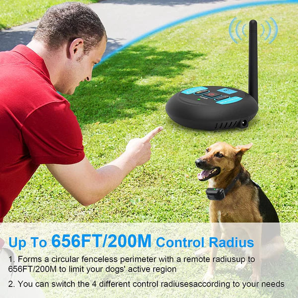 Wireless Dog Fence System – Adjustable 1650ft Range & Portable Design