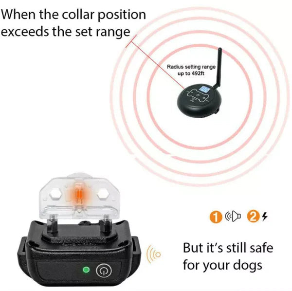 Wireless Dog Fence System – Adjustable 1650ft Range & Portable Design