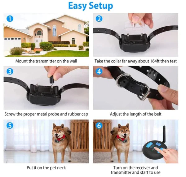 Wireless Dog Fence System – Adjustable 1650ft Range & Portable Design